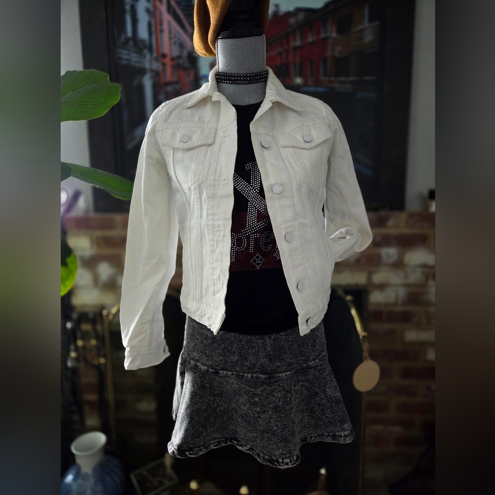 GAP Icon XS Denim Jacket Optic White